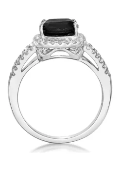 Coupon 👏 2 1/2 ct. t.w. Black Onyx and 1.15 ct. t.w. White Topaz Ring in Sterling Silver by Belk & Co. ⭐ -DealsBelk & Co. Store Belk 29815