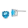 Discount 😉 4.4 ct. t.w. Blue Topaz 8mm Heart Earrings in 14K White Gold by Belk & Co. 🤩