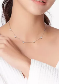 Flash Sale 👍 2.25 ct. t.w. Created Moissanite Yard Necklace in Sterling Silver by Belk & Co. ⌛ -DealsBelk & Co. Store Belk 2984