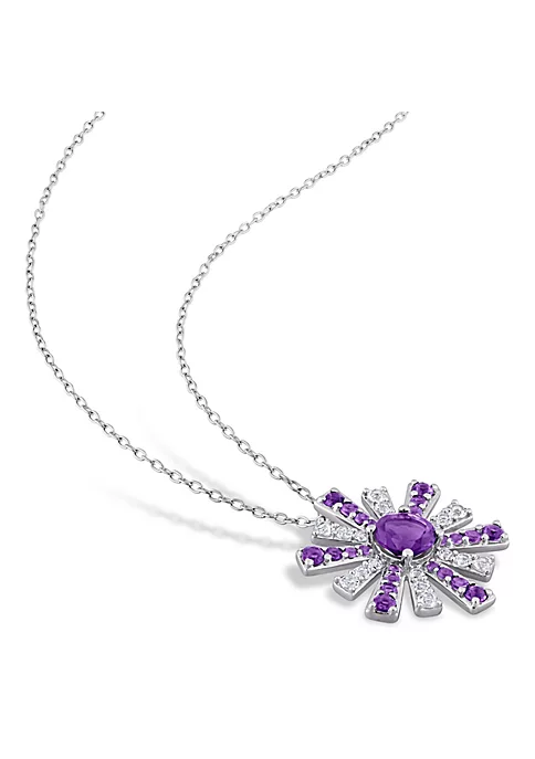 Cheapest ✨ 2 ct. t.g.w. African Amethyst and White Topaz Starburst Pendant with Chain in Sterling Silver by Belk & Co. ⌛ 4 Cheapest ✨ 2 ct. t.g.w. African Amethyst and White Topaz Starburst Pendant with Chain in Sterling Silver by Belk & Co. ⌛ - Image 4
