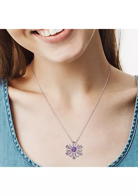 Cheapest ✨ 2 ct. t.g.w. African Amethyst and White Topaz Starburst Pendant with Chain in Sterling Silver by Belk & Co. ⌛ 5 Cheapest ✨ 2 ct. t.g.w. African Amethyst and White Topaz Starburst Pendant with Chain in Sterling Silver by Belk & Co. ⌛ - Image 5