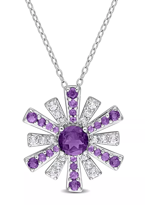 Cheapest ✨ 2 ct. t.g.w. African Amethyst and White Topaz Starburst Pendant with Chain in Sterling Silver by Belk & Co. ⌛ 6 Cheapest ✨ 2 ct. t.g.w. African Amethyst and White Topaz Starburst Pendant with Chain in Sterling Silver by Belk & Co. ⌛ - Image 6