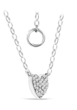 Outlet ⌛ 1/6 ct. t.w. Diamond Heart Necklace in Sterling Silver by Belk & Co. 😉 -DealsBelk & Co. Store Belk 29864
