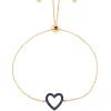 Best Sale ⭐ Created Sapphire Heart Chain Bracelet in 10K Gold by Belk & Co. 😍