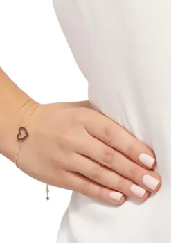 Best Sale ⭐ Created Sapphire Heart Chain Bracelet in 10K Gold by Belk & Co. 😍 -DealsBelk & Co. Store Belk 29889