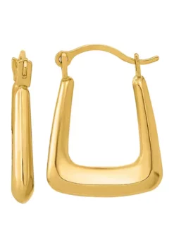 Discount 💯 14K Yellow Gold Polished Hollow Fancy Hoops by Belk & Co. ⌛ -DealsBelk & Co. Store Belk 2989