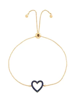 Best Sale ⭐ Created Sapphire Heart Chain Bracelet in 10K Gold by Belk & Co. 😍 -DealsBelk & Co. Store Belk 29890
