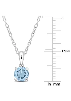 Budget 🌟 1 ct. t.g.w. Sky Blue Topaz Solitaire Pendant with Chain in Sterling Silver by Belk & Co. 🛒 -DealsBelk & Co. Store Belk 29899