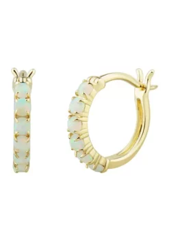 Top 10 🔔 Lab Created Opal Promo Earrings in 10K Yellow Gold by Belk & Co. 🔔
