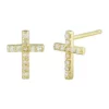 Best reviews of 👍 1/8 ct. t.w. Diamond Cross Earrings in 10k Yellow Gold by Belk & Co. 🔥
