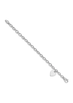 Coupon 👍 14K White Gold Link with Heart Charm Bracelet by Belk & Co. ✨ -DealsBelk & Co. Store Belk 29916