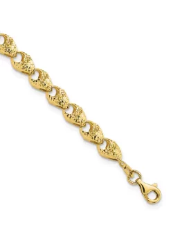 Best reviews of 🧨 14K Yellow Gold Diamond Cut Fancy Link Bracelet by Belk & Co. 😀