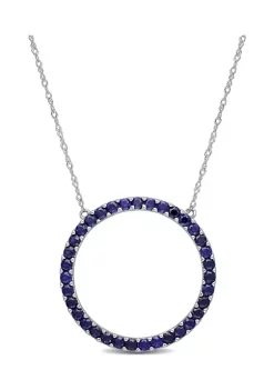 Brand new ๐ 1.75 ct. t.w. Created Sapphire Circle of Life Pendant with Chain in 10k White Gold by Belk & Co. โ