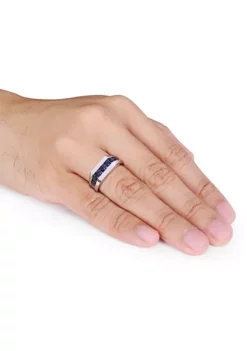 New ❤️ Lab Created Created Blue Sapphire Channel Set Men's Ring in Sterling Silver by Belk & Co. 🥰 10 New ❤️ Lab Created Created Blue Sapphire Channel Set Men's Ring in Sterling Silver by Belk & Co. 🥰 -DealsBelk & Co. Store Belk 2997