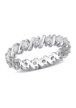 Best deal ✨ 1 ct. t.w. Created Moissanite Full Eternity Band in Sterling Silver by Belk & Co. ⭐
