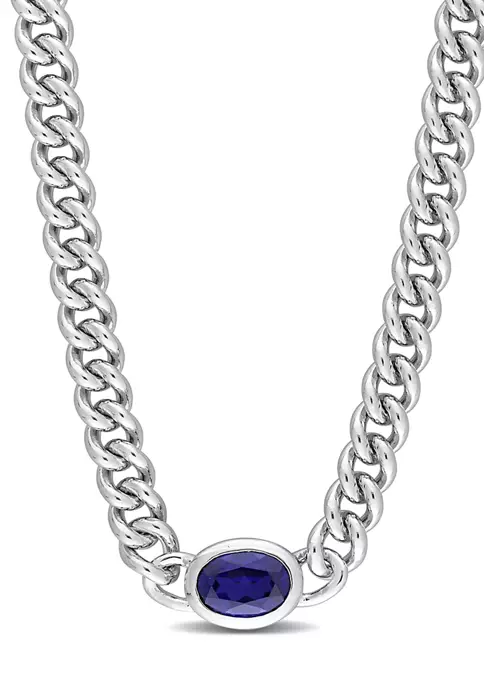 Hot Sale 🛒 Lab Created 1.27 ct. t.g.w. Created Blue Sapphire Chain Necklace in Sterling Silver by Belk & Co. 🎉 1 Hot Sale 🛒 Lab Created 1.27 ct. t.g.w. Created Blue Sapphire Chain Necklace in Sterling Silver by Belk & Co. 🎉