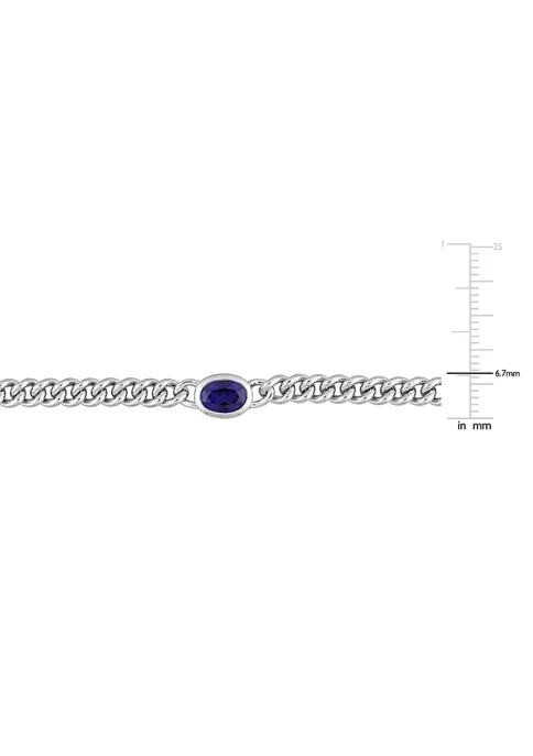 Hot Sale 🛒 Lab Created 1.27 ct. t.g.w. Created Blue Sapphire Chain Necklace in Sterling Silver by Belk & Co. 🎉 2 Hot Sale 🛒 Lab Created 1.27 ct. t.g.w. Created Blue Sapphire Chain Necklace in Sterling Silver by Belk & Co. 🎉 - Image 2