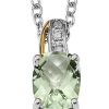 Budget ⭐ 1.91 ct. t.w. Green Quartz and 1/10 ct. t.w. Diamond 17-Inch Necklace in Sterling Silver and 14K Gold Accent by Belk & Co. 🤩