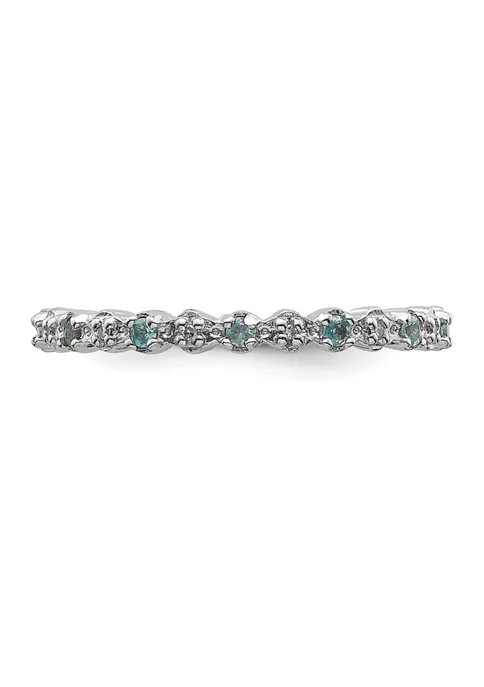 Best Pirce ✔️ 1/4 ct. t.w. Blue Topaz and 0.04 ct. t.w. Diamond Stackable Expressions Ring in Sterling Silver by Belk & Co. 🎉 3 Best Pirce ✔️ 1/4 ct. t.w. Blue Topaz and 0.04 ct. t.w. Diamond Stackable Expressions Ring in Sterling Silver by Belk & Co. 🎉 - Image 3
