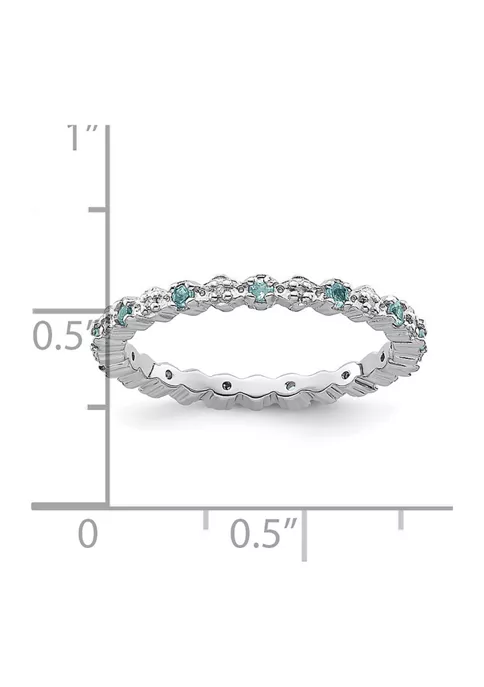 Best Pirce ✔️ 1/4 ct. t.w. Blue Topaz and 0.04 ct. t.w. Diamond Stackable Expressions Ring in Sterling Silver by Belk & Co. 🎉 4 Best Pirce ✔️ 1/4 ct. t.w. Blue Topaz and 0.04 ct. t.w. Diamond Stackable Expressions Ring in Sterling Silver by Belk & Co. 🎉 - Image 4