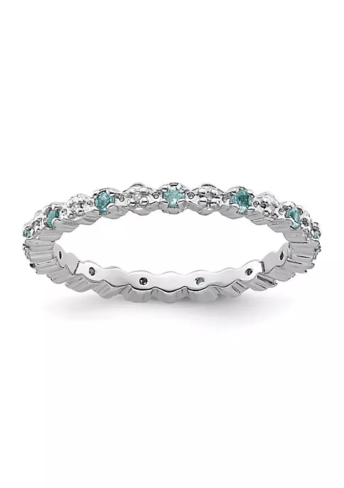 Best Pirce ✔️ 1/4 ct. t.w. Blue Topaz and 0.04 ct. t.w. Diamond Stackable Expressions Ring in Sterling Silver by Belk & Co. 🎉 5 Best Pirce ✔️ 1/4 ct. t.w. Blue Topaz and 0.04 ct. t.w. Diamond Stackable Expressions Ring in Sterling Silver by Belk & Co. 🎉 - Image 5