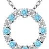 Coupon 😉 7/8 ct. t.w. Blue Topaz and Diamond Circle Necklace, Sterling Silver by Belk & Co. 😉