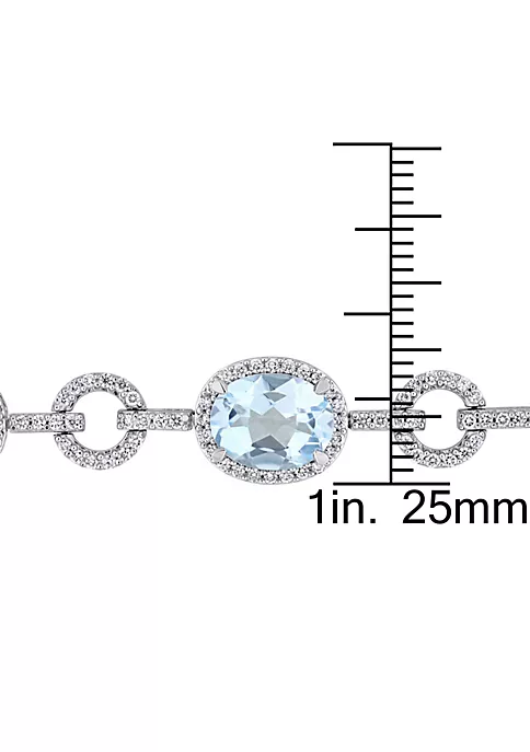New ✔️ 17.5 ct. t.g.w. Sky Blue Topaz and 1.5 ct. t.w. Diamond Bracelet in 14K White Gold by Belk & Co. 🎁 3 New ✔️ 17.5 ct. t.g.w. Sky Blue Topaz and 1.5 ct. t.w. Diamond Bracelet in 14K White Gold by Belk & Co. 🎁 - Image 3