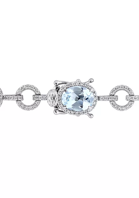 New ✔️ 17.5 ct. t.g.w. Sky Blue Topaz and 1.5 ct. t.w. Diamond Bracelet in 14K White Gold by Belk & Co. 🎁 4 New ✔️ 17.5 ct. t.g.w. Sky Blue Topaz and 1.5 ct. t.w. Diamond Bracelet in 14K White Gold by Belk & Co. 🎁 - Image 4