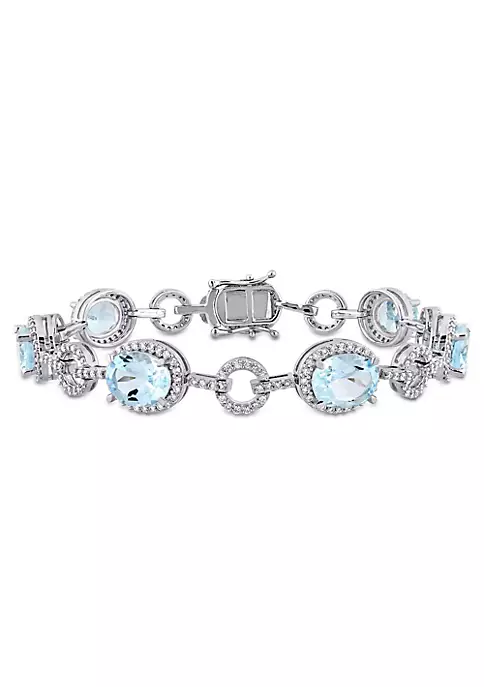 New ✔️ 17.5 ct. t.g.w. Sky Blue Topaz and 1.5 ct. t.w. Diamond Bracelet in 14K White Gold by Belk & Co. 🎁 6 New ✔️ 17.5 ct. t.g.w. Sky Blue Topaz and 1.5 ct. t.w. Diamond Bracelet in 14K White Gold by Belk & Co. 🎁 - Image 6