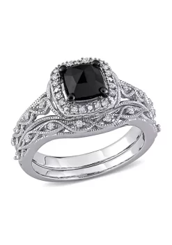 Wholesale 🔥 1.2 ct. t.w. Black and White Diamond Infinity Halo Bridal Set in 10k White Gold by Belk & Co. 👍