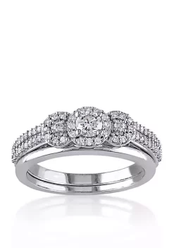 Coupon ⭐ 1/2 ct. t.w. Diamond Bridal Ring Set in 10k White Gold by Belk & Co. 👏