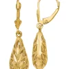 Brand new 😍 14K Yellow Gold Polished and Diamond-Cut Dangle Leverback Earrings by Belk & Co. ✔️