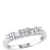 New 🎁 1/4 ct. t.w. Baguette and Round Diamond Anniversary Band in 10k White Gold by Belk & Co. 🎁