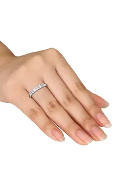 New 🎁 1/4 ct. t.w. Baguette and Round Diamond Anniversary Band in 10k White Gold by Belk & Co. 🎁 -DealsBelk & Co. Store Belk 30049