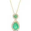 Cheap ⌛ 3/4 ct. t.w. Emerald and 1/6 ct. t.w. Diamond Pendant Necklace by Belk & Co. 👍