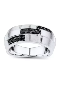 Cheapest 🥰 1/2 ct. t.w. Black Diamond Gents Ring in 10K White Gold by Belk & Co. 👏