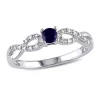 Brand new 😀 Lab Created 1/10 CT TW Diamond and Created Blue Sapphire Infinity Ring in Sterling Silver by Belk & Co. 🤩