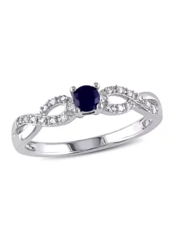 Brand new 😀 Lab Created 1/10 CT TW Diamond and Created Blue Sapphire Infinity Ring in Sterling Silver by Belk & Co. 🤩 -DealsBelk & Co. Store Belk 30079