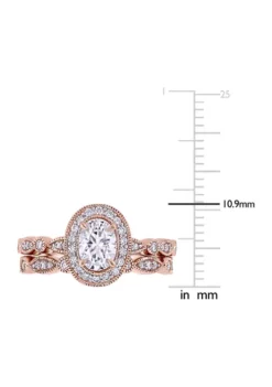 Cheapest ⌛ 1.5 ct. t.w. Lab Created Moissanite Halo Infinity Bridal Ring Set in 10K Rose Gold by Belk & Co. 😍 -DealsBelk & Co. Store Belk 3008