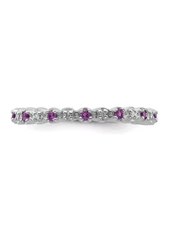 Cheapest 🔥 1/4 ct. t.w. Amethyst and 0.04 ct. t.w. Diamond Stackable Expressions Ring in Sterling Silver by Belk & Co. 🎉 -DealsBelk & Co. Store Belk 30086
