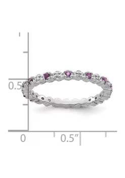 Cheapest 🔥 1/4 ct. t.w. Amethyst and 0.04 ct. t.w. Diamond Stackable Expressions Ring in Sterling Silver by Belk & Co. 🎉 -DealsBelk & Co. Store Belk 30087