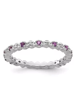 Cheapest 🔥 1/4 ct. t.w. Amethyst and 0.04 ct. t.w. Diamond Stackable Expressions Ring in Sterling Silver by Belk & Co. 🎉 -DealsBelk & Co. Store Belk 30088