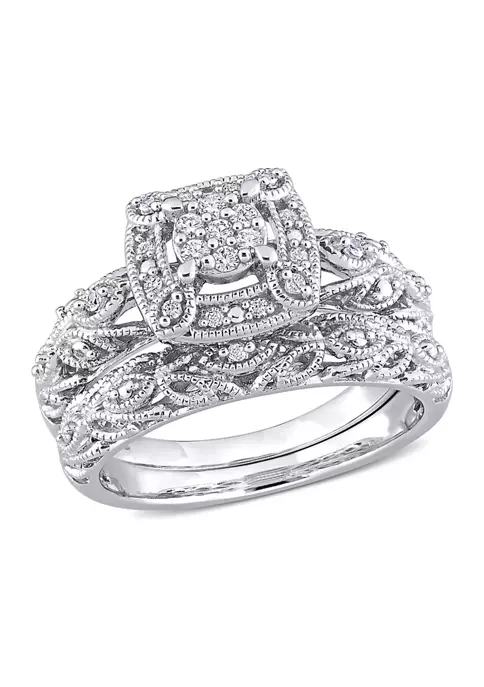 Cheapest ๐ 1/5 CT TW Diamond Vintage Bridal Set in Sterling Silver by Belk & Co. โ๏ธ 1 Cheapest ๐ 1/5 CT TW Diamond Vintage Bridal Set in Sterling Silver by Belk & Co. โ๏ธ