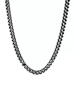 Discount 🎁 Stainless Steel 6 Millimeter Foxtail Chain Necklace with Black Ion Plating and Push Lock, 24 Inch by Belk & Co. 🎉