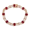 Buy 🎁 8.37 ct. t.w. Ruby and 3/8 ct. t.w. Diamond Station Bracelet in 14k Rose Gold by Belk & Co. ⭐