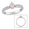 New 🛒 1/2 ct. t.w. Diamond Marquise Cut Engagement Ring in 14K Two-Tone White and Rose Gold by Belk & Co. ❤️