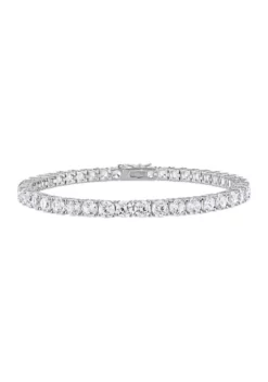 Outlet 🧨 Lab Created 14.23 ct. t.g.w. Created White Sapphire Bracelet in Sterling Silver by Belk & Co. 😀