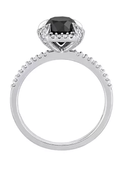 Coupon 🤩 2 ct. t.w. Black and White Diamond Halo Engagement Ring in 10K White Gold by Belk & Co. ❤️ -DealsBelk & Co. Store Belk 30147
