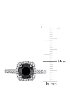 Coupon 🤩 2 ct. t.w. Black and White Diamond Halo Engagement Ring in 10K White Gold by Belk & Co. ❤️ -DealsBelk & Co. Store Belk 30149