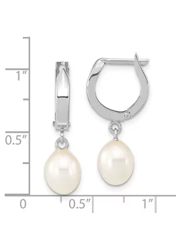 Cheap ✨ 14K White Gold 6-7mm Teardrop White Freshwater Cultured Pearl Hoop Dangle Earrings by Belk & Co. 😀 -DealsBelk & Co. Store Belk 30180